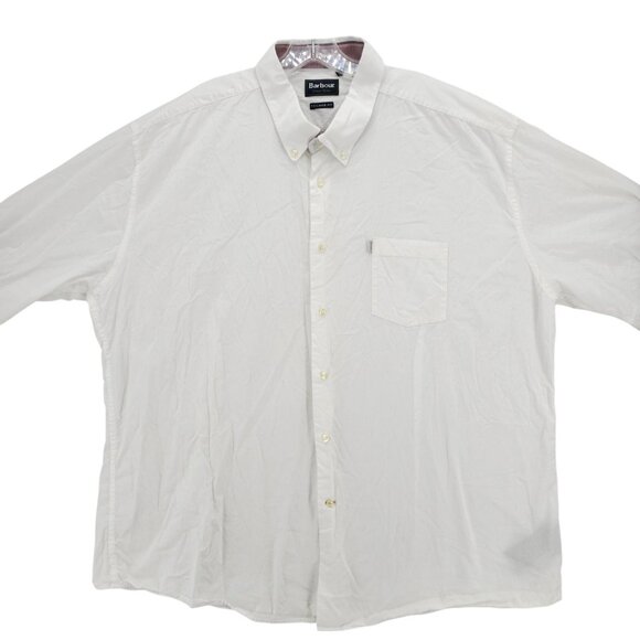 BARBOUR White Dress Tartan Crichton Long Sleeve Shirt Tailored Fit Size US XXL - Picture 3 of 9